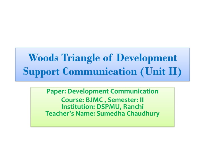 Woods Triangle of Development Support Communication