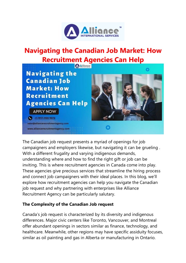 navigating the canadian job market n.w