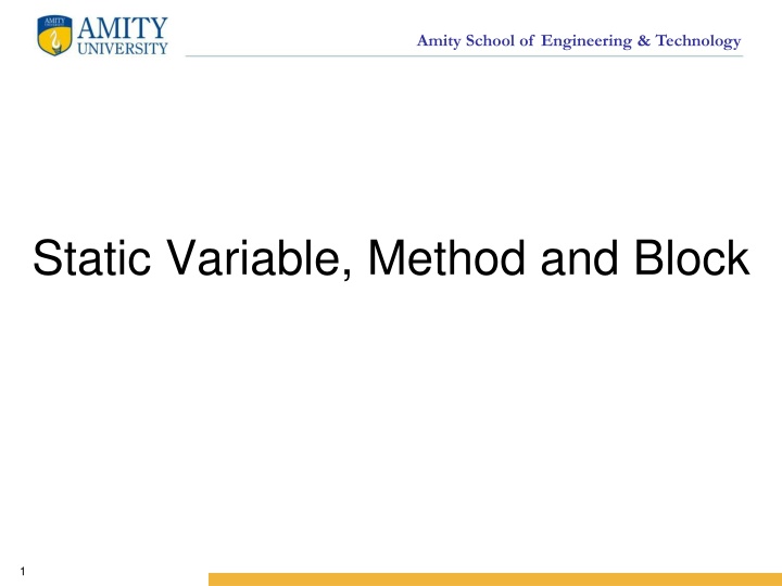 Static Variables and Methods in Java