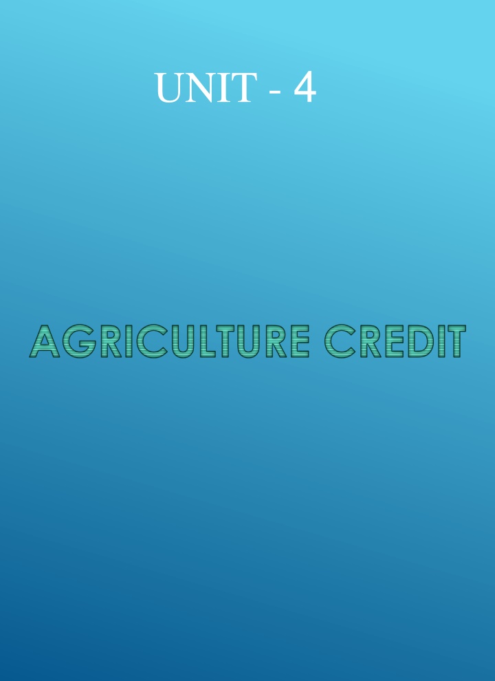 Agricultural Credit: Definition, Need, and Classification