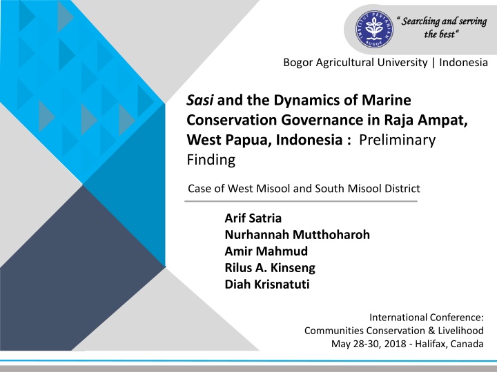 Marine Conservation Governance in Raja Ampat, West Papua, Indonesia