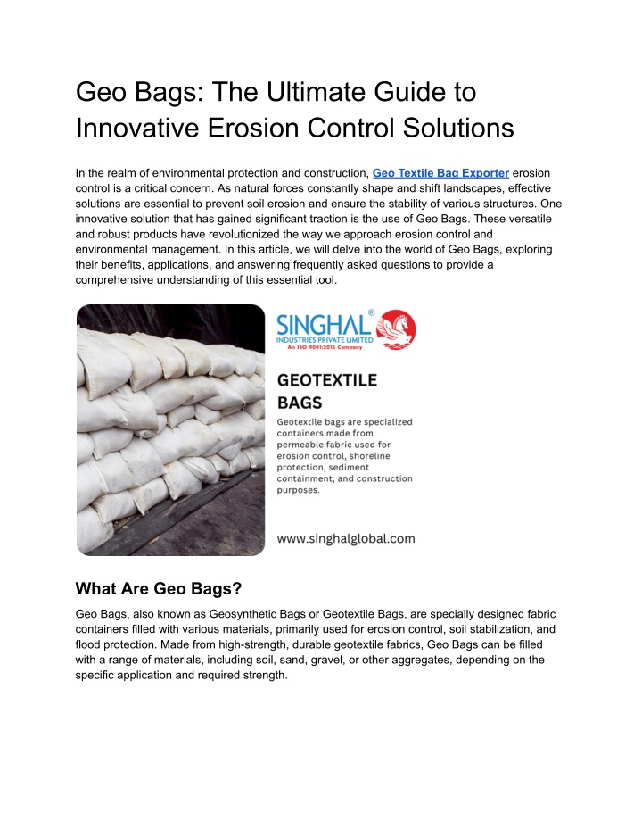 geo bags the ultimate guide to innovative erosion n.w