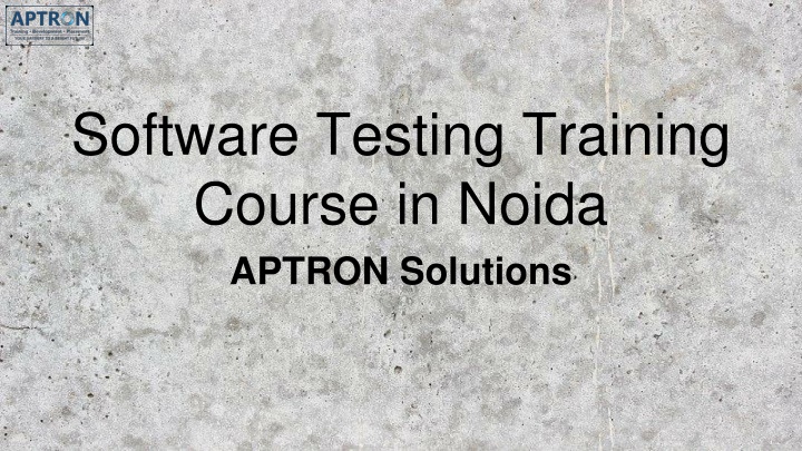 Software Testing Training Course in Noida
