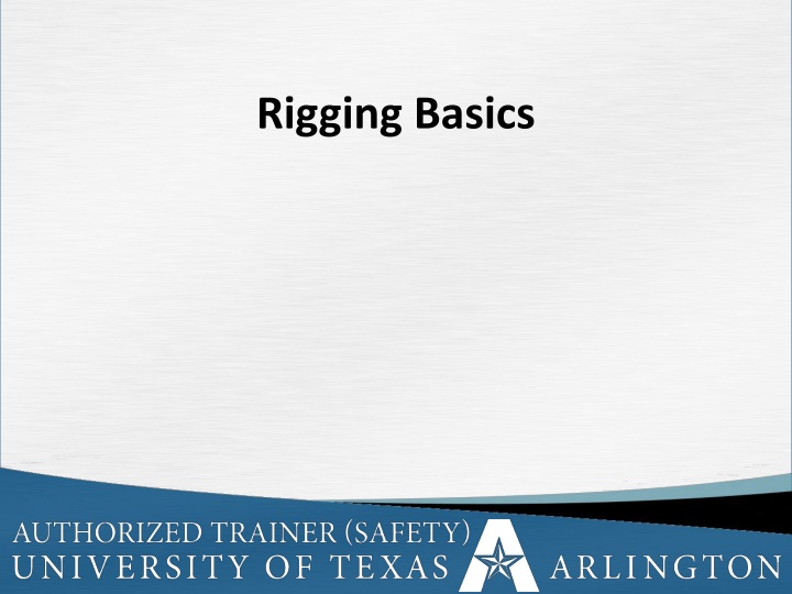 Rigging Safety and Hazards Awareness