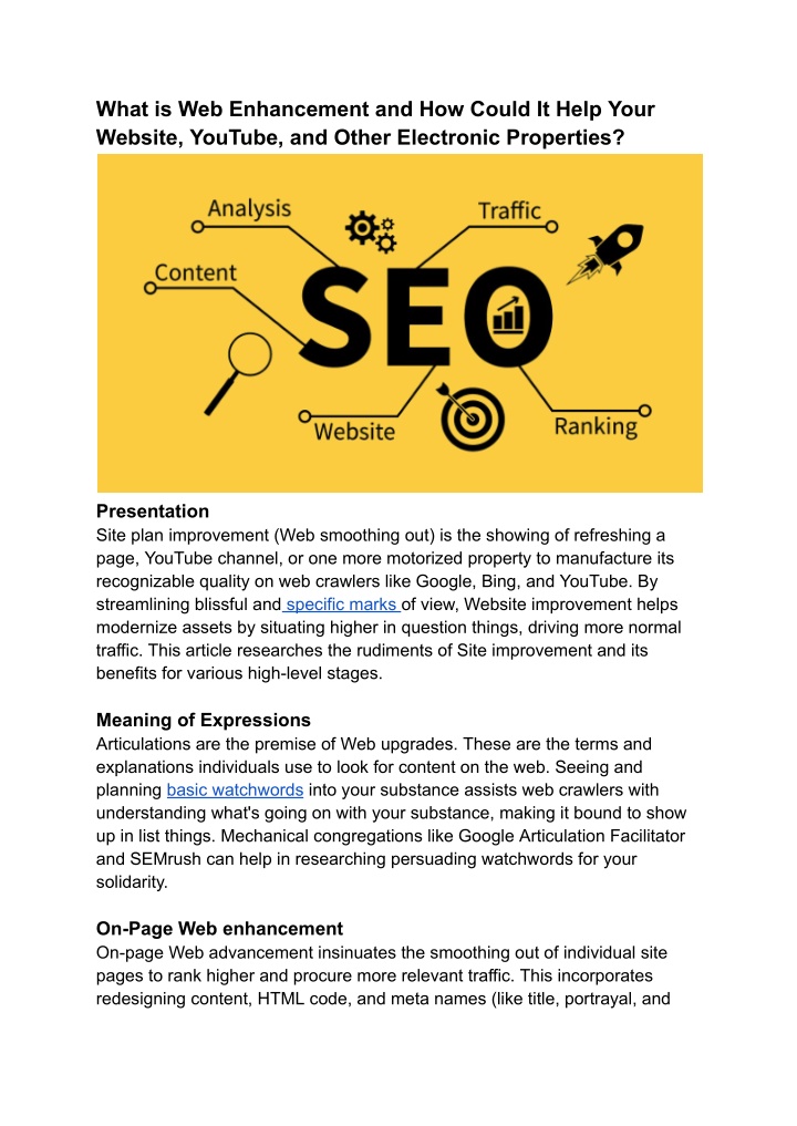 what is web enhancement and how could it help n.w