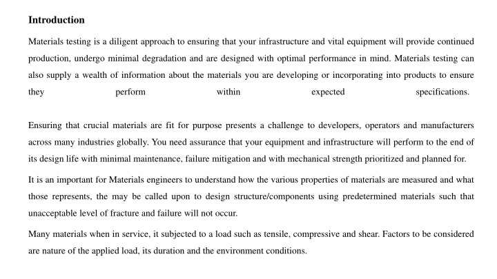 The Importance and Methods of Materials Testing
