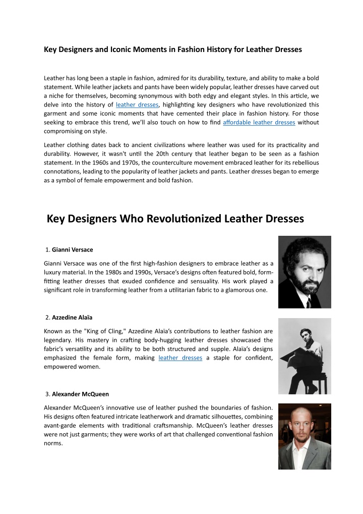 key designers and iconic moments in fashion n.w