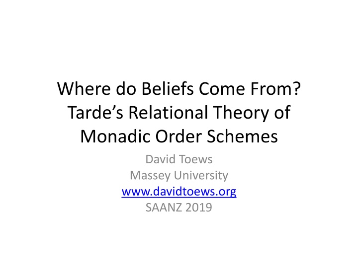The Origins of Beliefs: A Comparative Analysis of Tarde and Durkheim