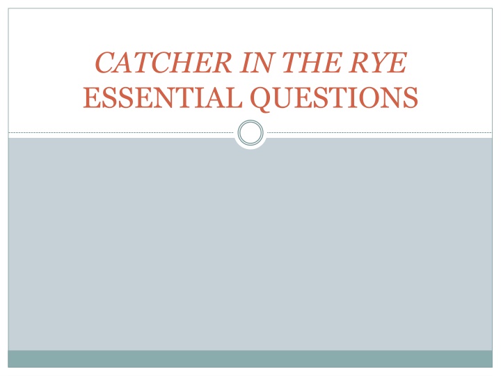 Themes in Catcher in the Rye through Journal Prompts