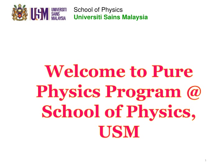 Pure Physics Program at School of Physics, USM