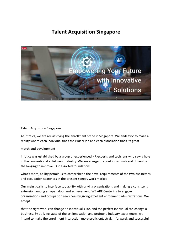 talent acquisition singapore n.w