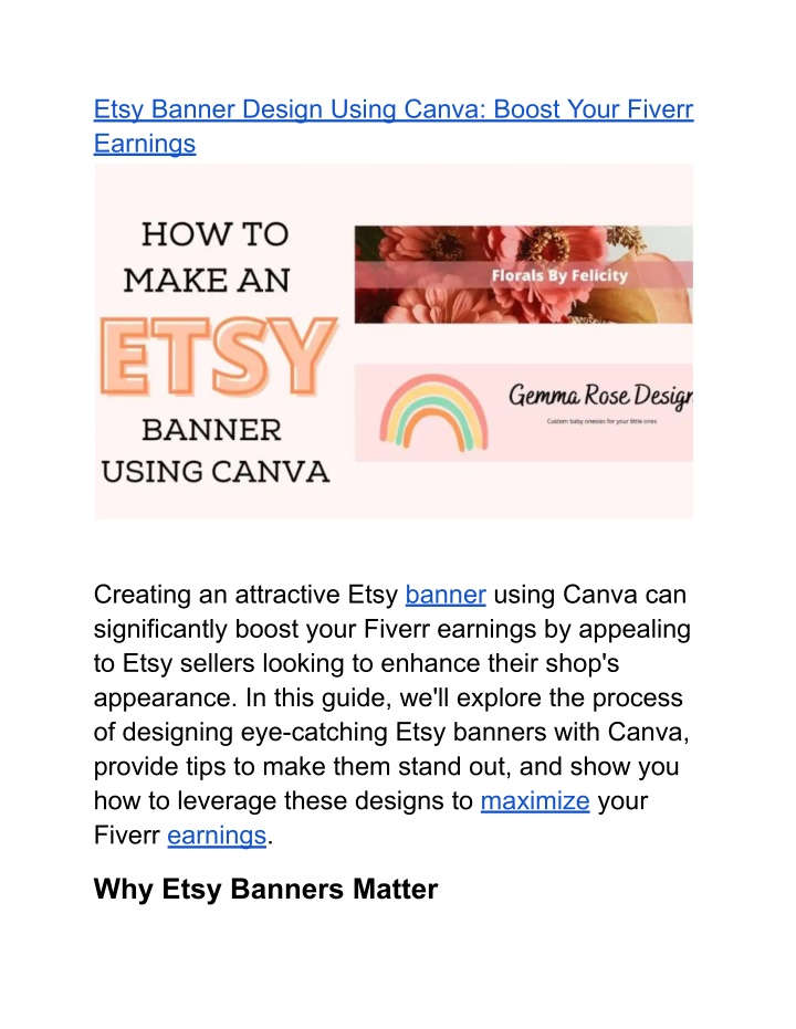 etsy banner design using canva boost your fiverr n.w