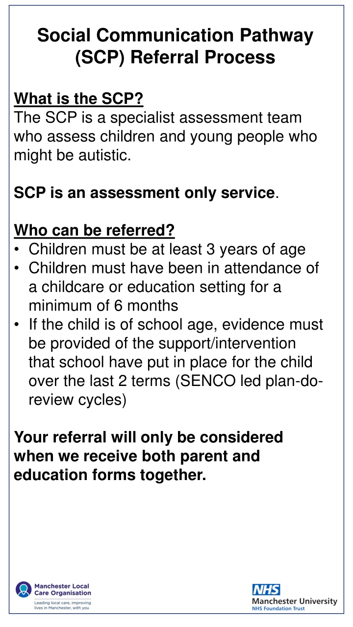 Social Communication Pathway (SCP) Referral Process
