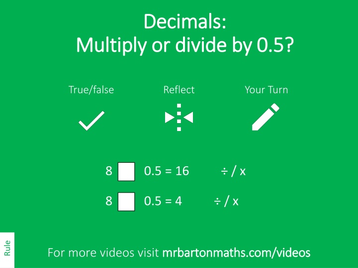Decimals: Multiplying and Dividing by 0.5 Practice