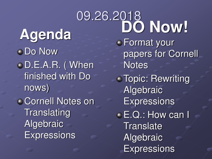 Mastering Algebraic Expressions: Translating Words to Equations