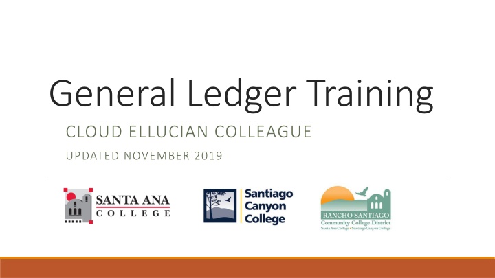 Ellucian Colleague General Ledger Training