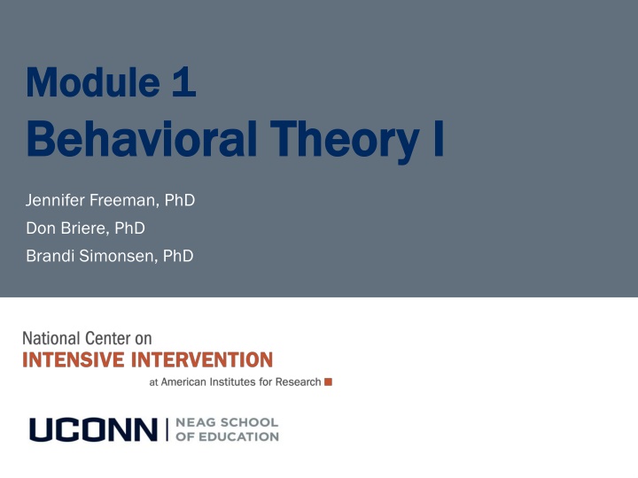 Behavioral Theory in Education