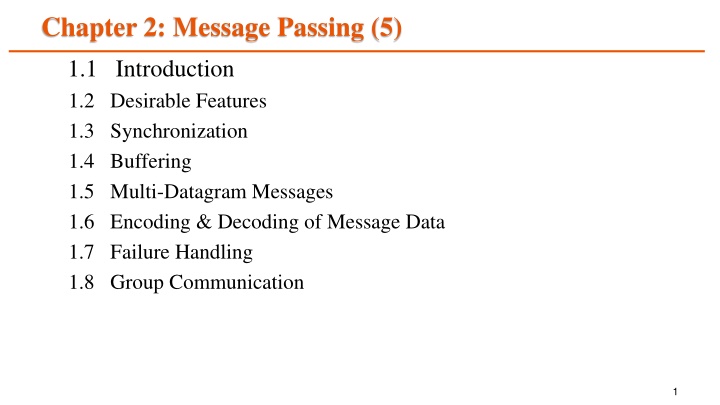 Message Passing in Distributed Systems