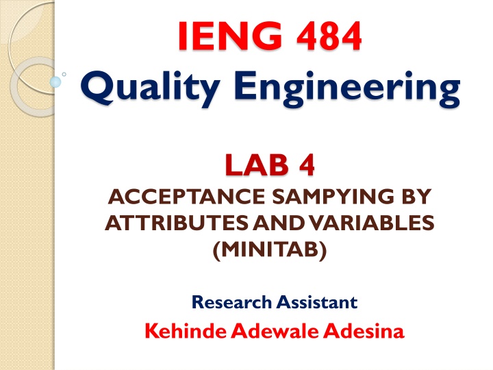 Acceptance Sampling in Quality Engineering
