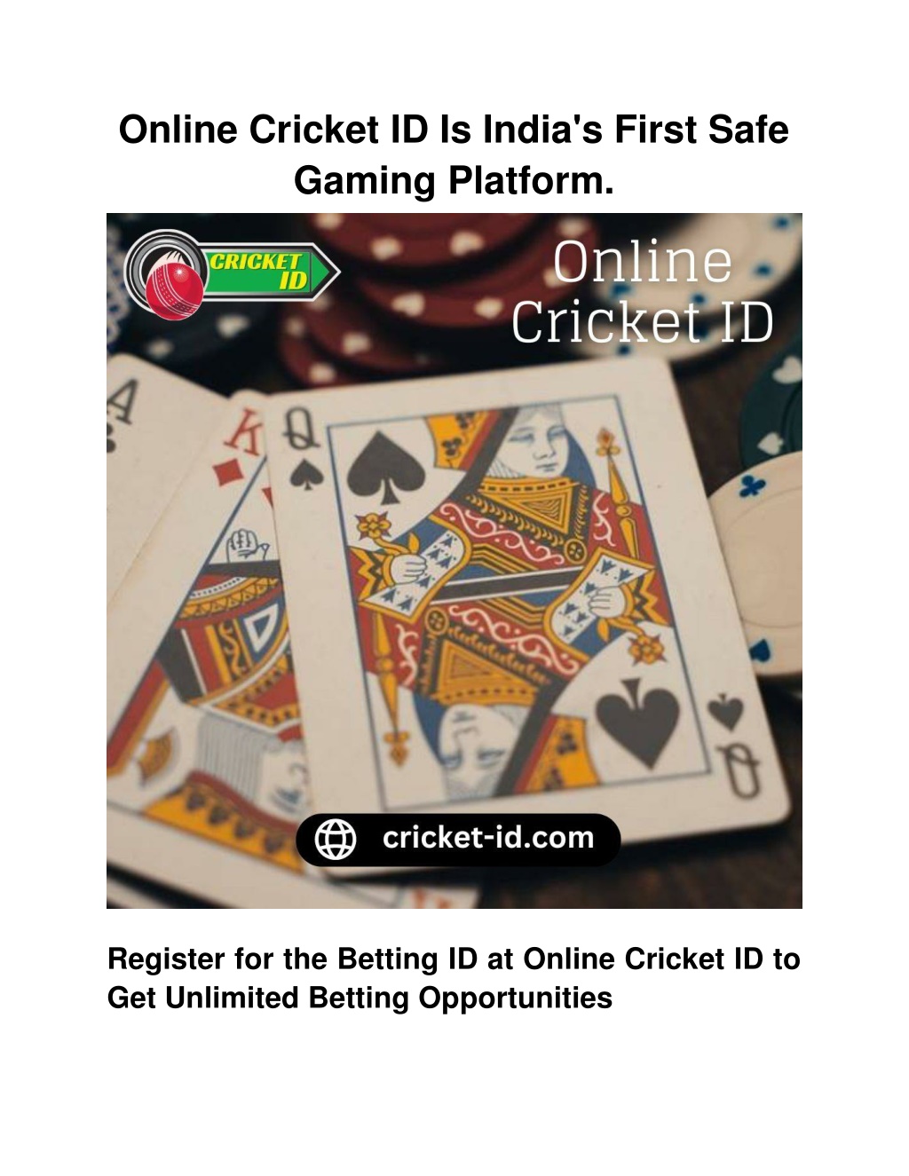 online cricket id is india s first safe gaming l.w