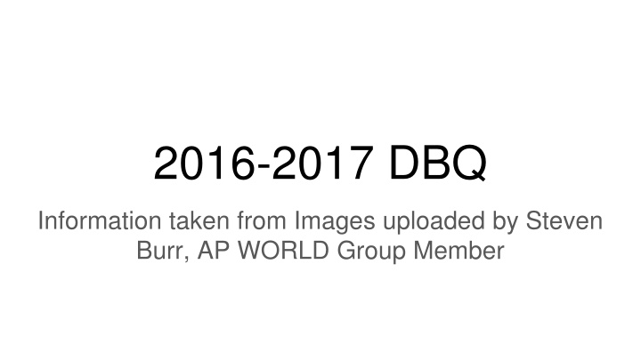 Revised AP World History DBQ Exam Format and Design Shifts