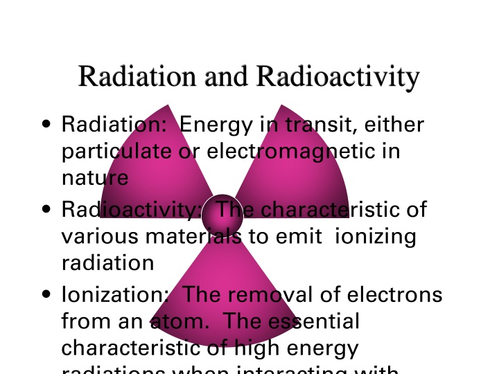 Radiation and Radioactivity in Science