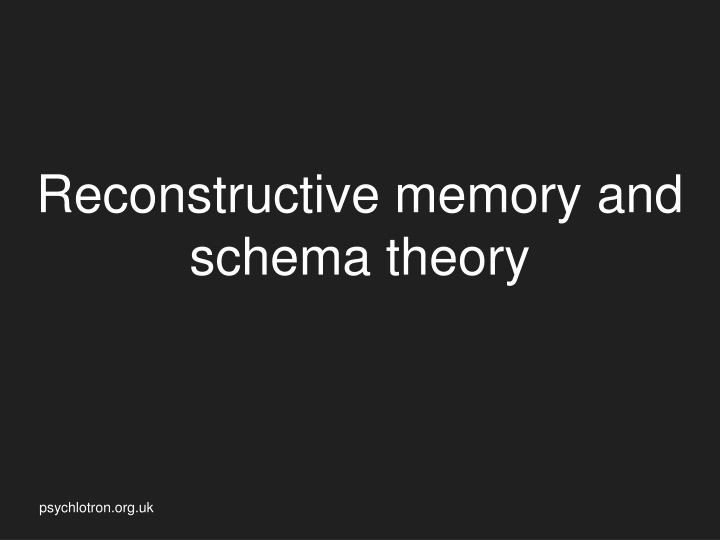 Reconstructive Memory and Schema Theory in Psychology
