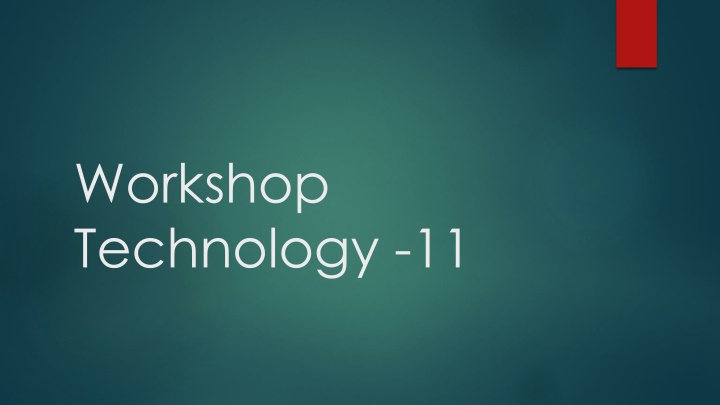 Introduction to Cutting Tools in Workshop Technology