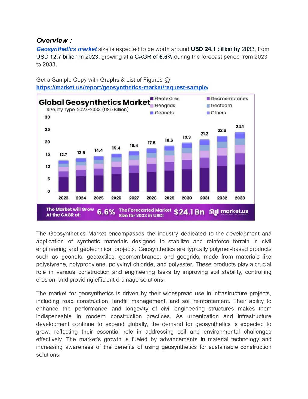 overview geosynthetics market size is expected l.w