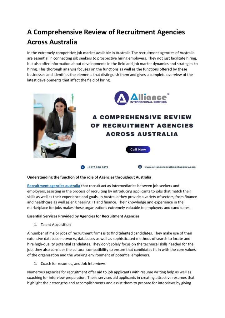 a comprehensive review of recruitment agencies n.w