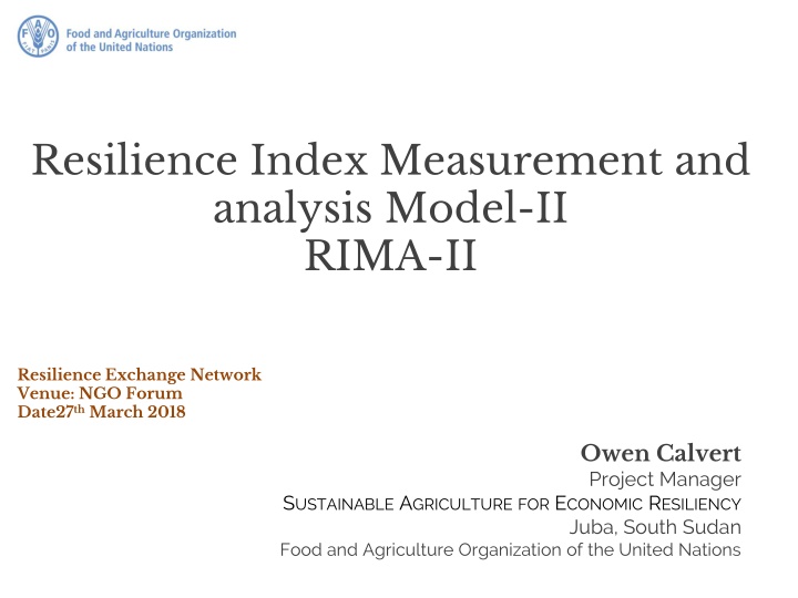 RIMA-II Model for Resilience Measurement in Agricultural Development