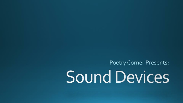 Enchanting World of Sound Devices in Poetry