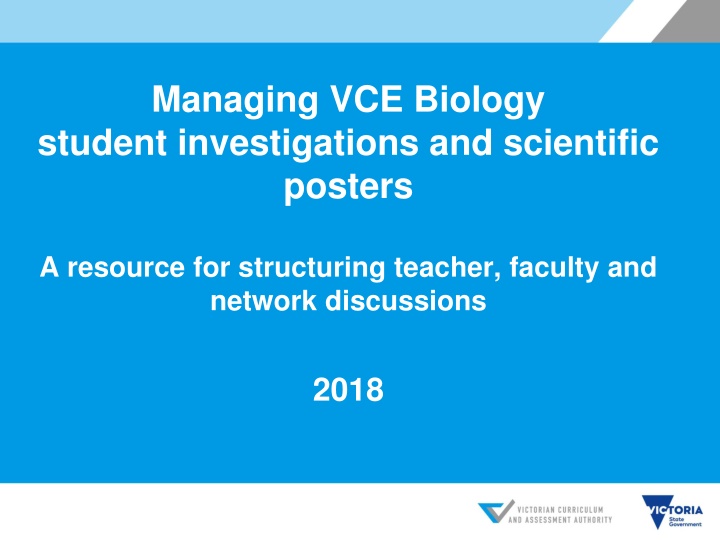 Enhancing VCE Biology Student Investigations Through Structured Posters