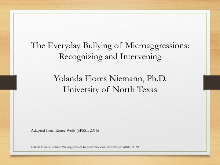 Microaggressions in Everyday Interactions