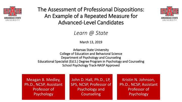 Assessment of Professional Dispositions in School Psychology Education