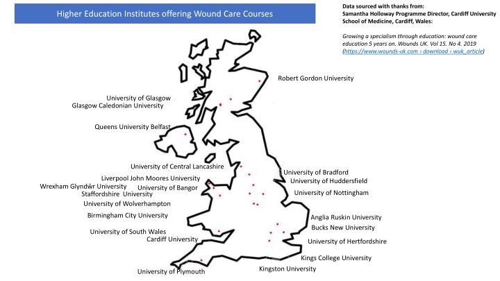 Higher Education Institutes Offering Wound Care Courses: A Specialism in Wound Care Education