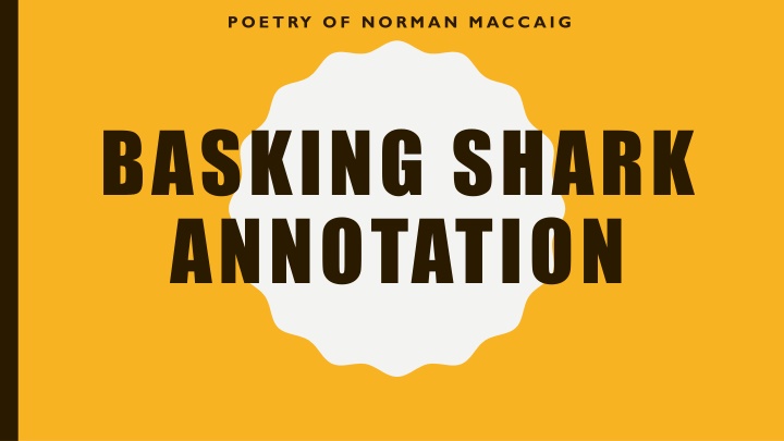 Analysis of Norman MacCaig's 