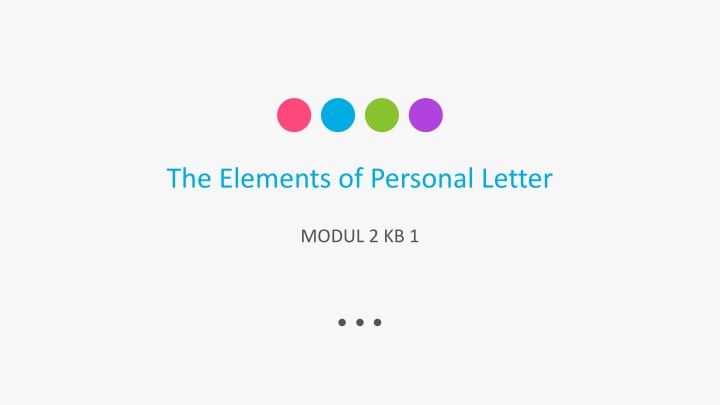The Elements of Personal Letters