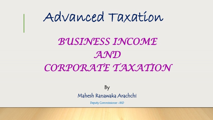 Sri Lanka's Inland Revenue Act No. 24 of 2017