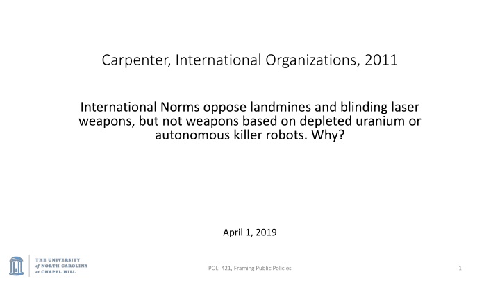 International Norms and Weapons Regulation: Analyzing the Selectivity of Bans