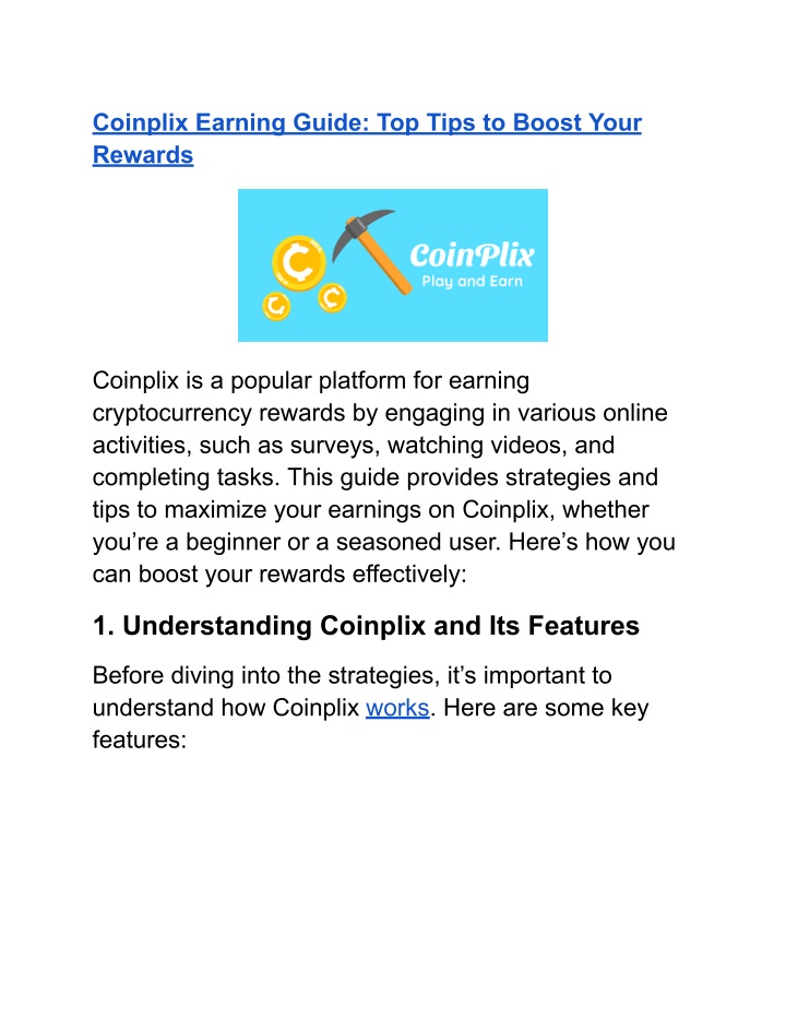 coinplix earning guide top tips to boost your n.w