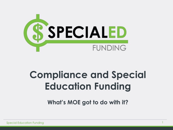 Special Education Funding Compliance and MOE Requirements