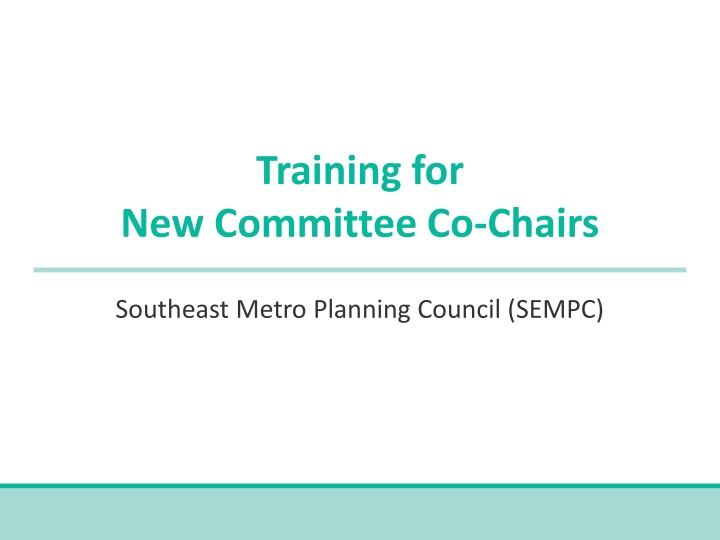 Training Guidelines for SEMPC Committee Co-Chairs