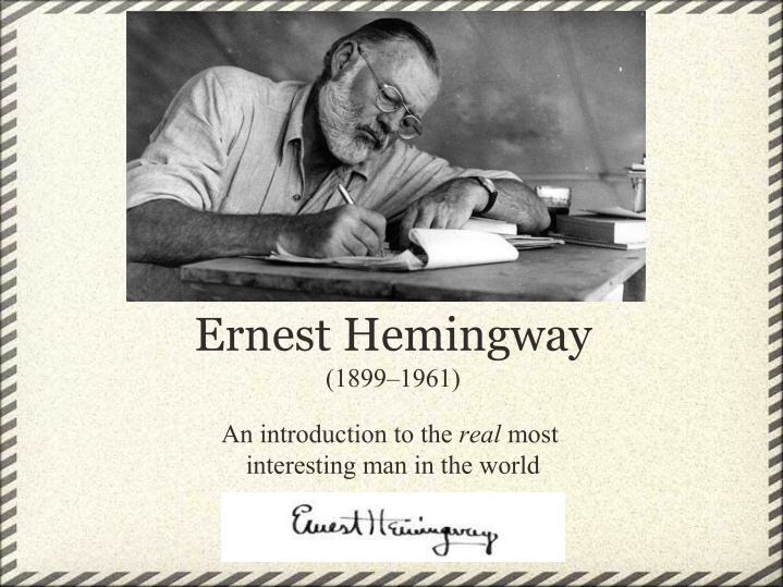 Ernest Hemingway: An American Literary Icon