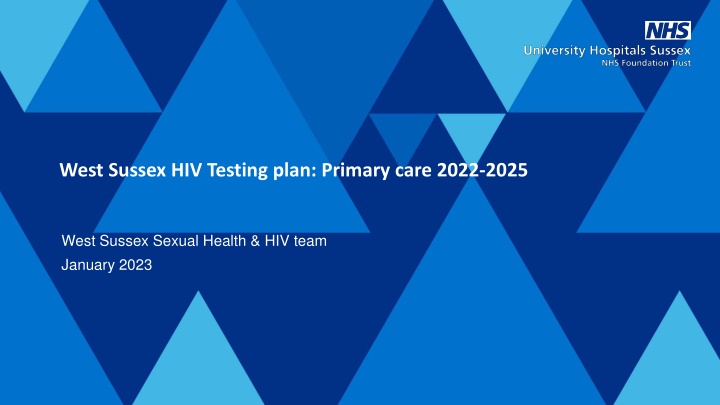 West Sussex HIV Testing Plan: Strategies for Improved Diagnosis and Treatment