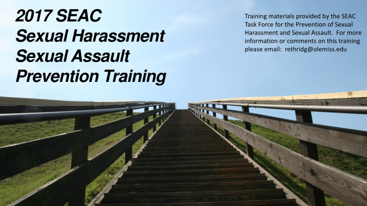 Preventing Sexual Harassment and Assault: SEAC Training Overview