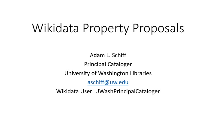 Wikidata Properties and Data Types