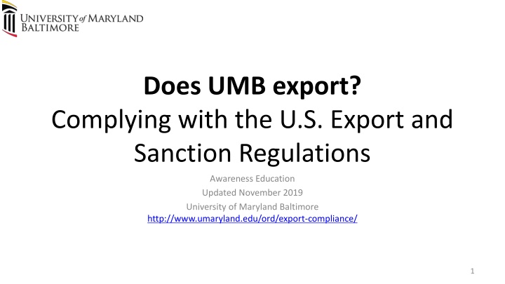 U.S. Export Control Regulations