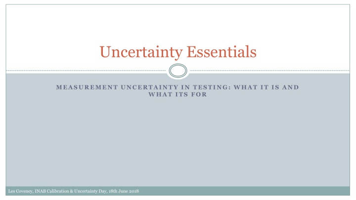 Measurement Uncertainty in Testing: Essentials and Guidelines