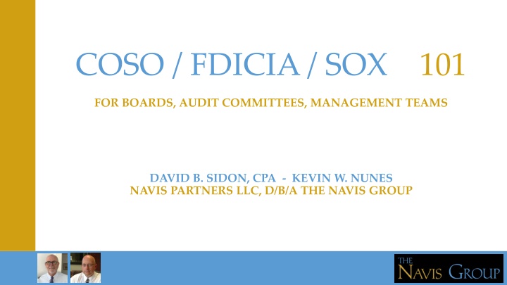 FDICIA, SOX, and COSO Regulations